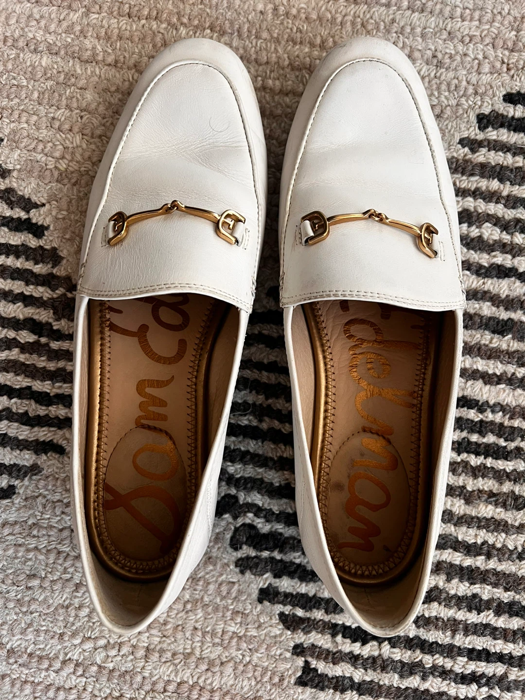 Sam Edelman White Leather Loafers