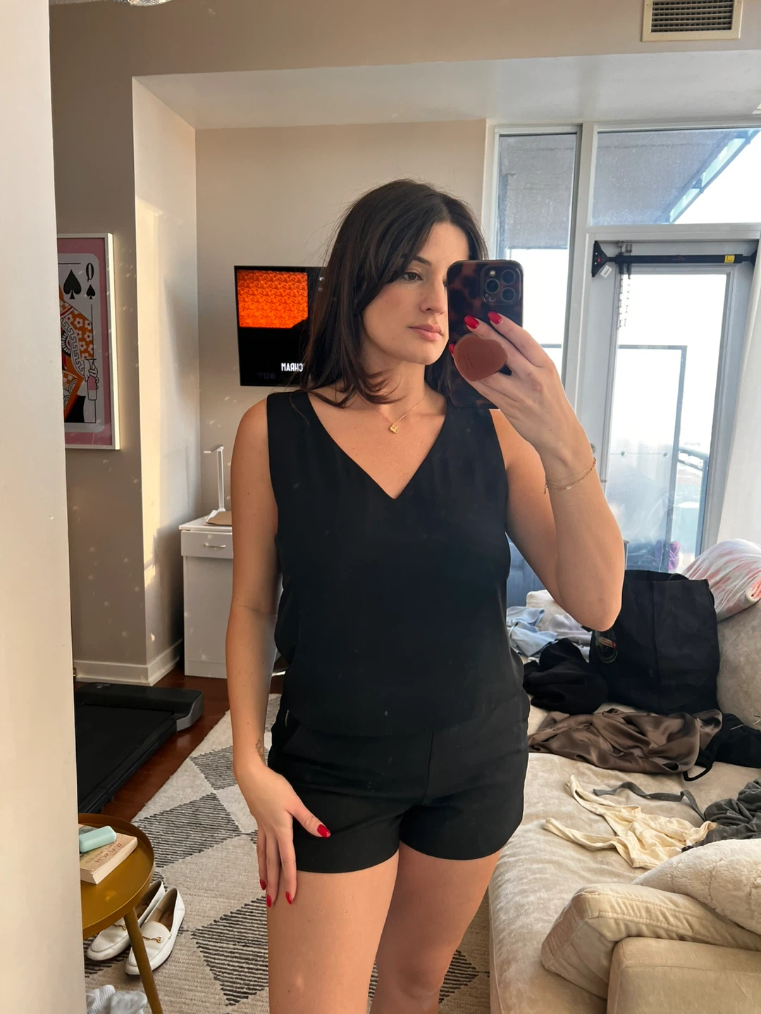 Artizia wildfires Black Sleeveless V-Neck Romper