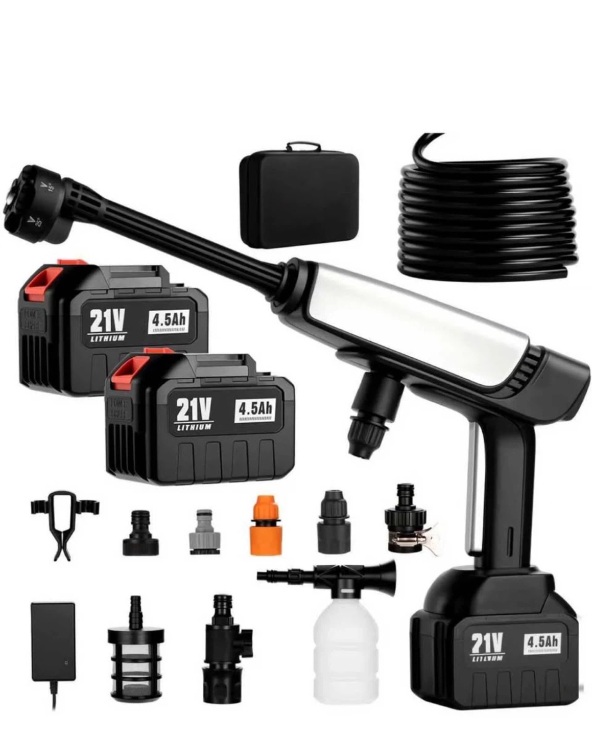 21V Cordless Pressure Washer 4.5Ah Lithium Battery