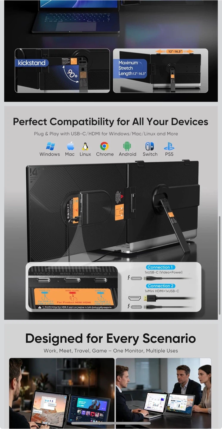 VueForge 14" Dual Screen Extender Monitor - photo 3