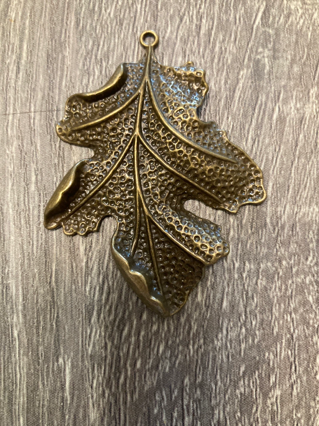 Leaf Pendant Charm Brass