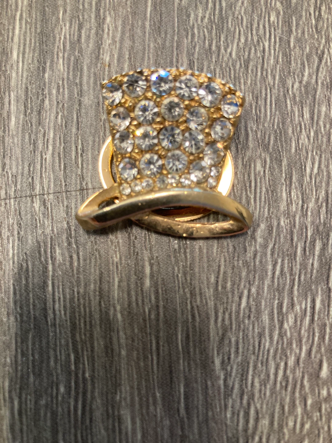 Michelle Lynn Hat Brooch with Rhinestones