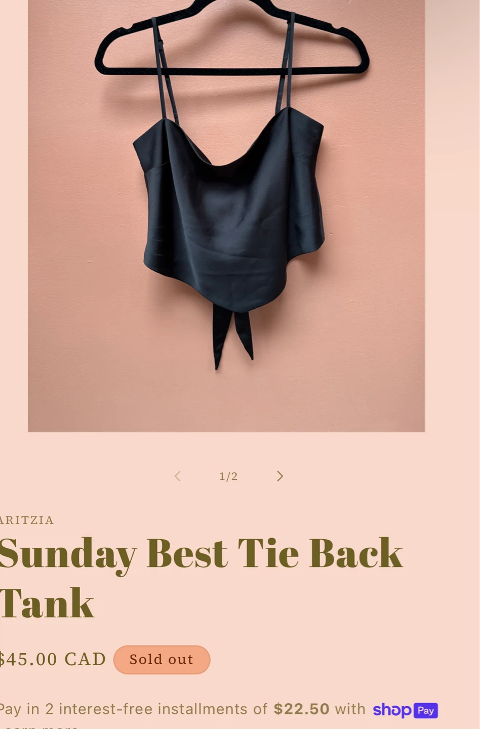 Aritzia Sunday Best Tie Back Tank - photo 3