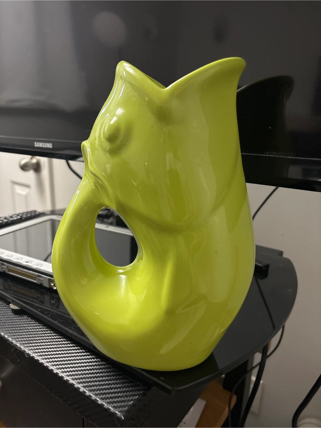 🧡Lime Green Ceramic Fish Pitcher