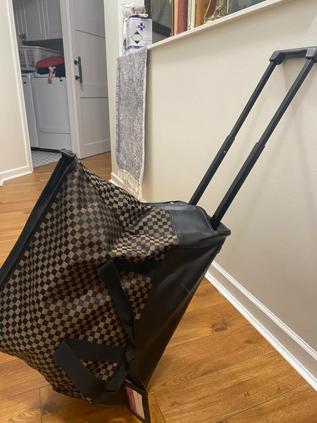Checkered Rolling Duffle Bag