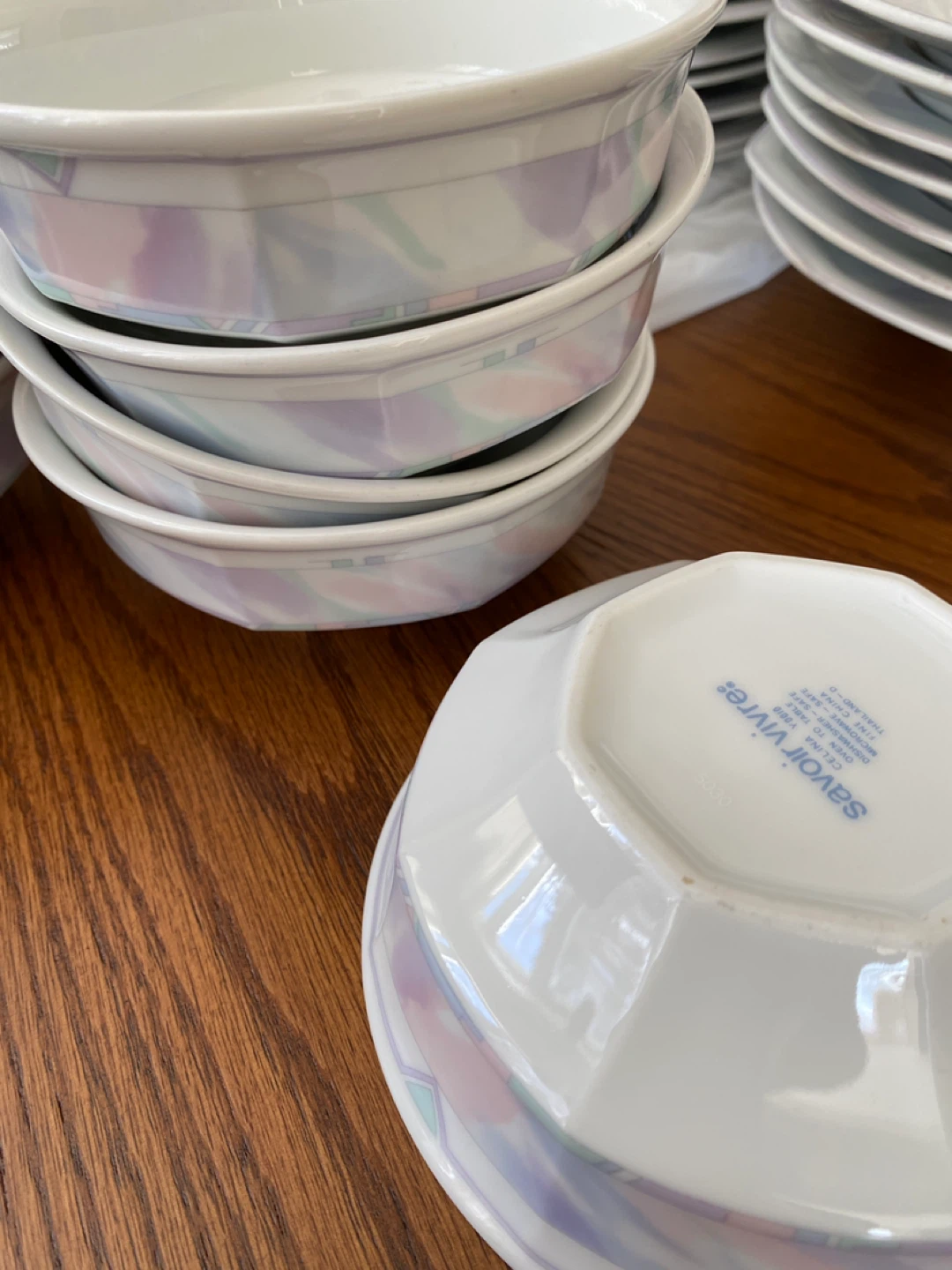 Savoir Vivre Ceramic Bowls with Pastel Design - photo 2