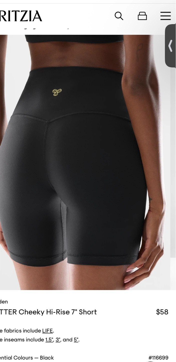 ARITZIA Black Cheeky Hi-Rise 7" Short - photo 2