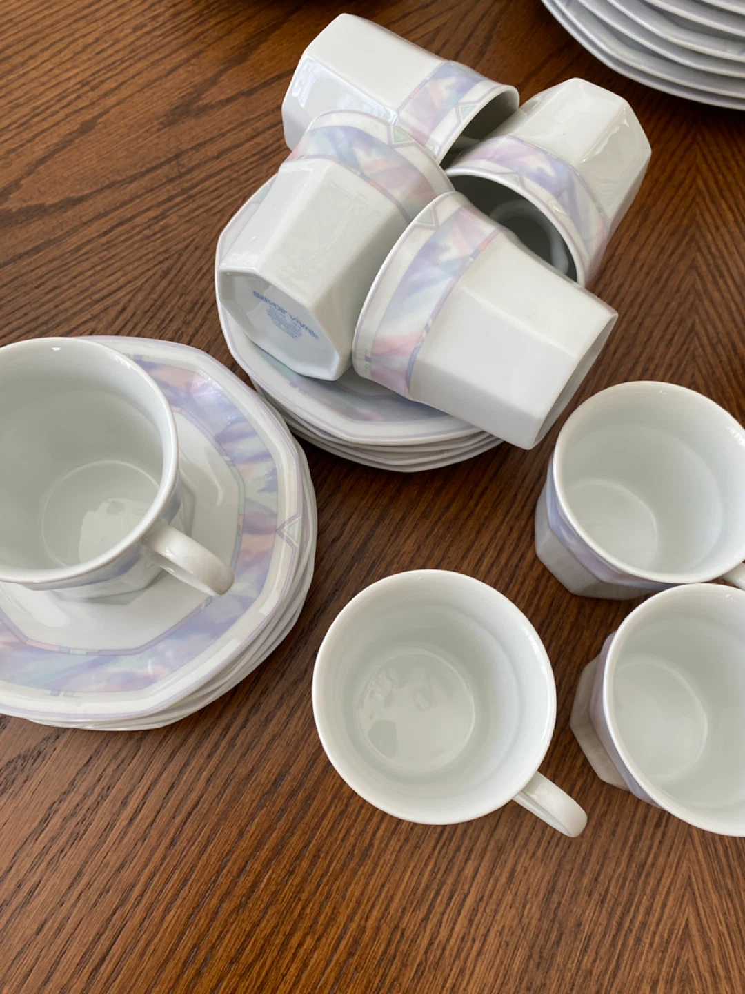 White Coffee Cups and Saucers Set - photo 2