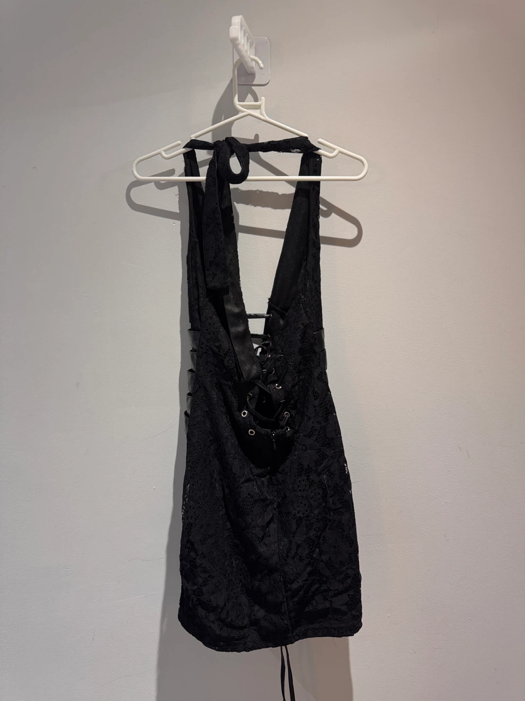 fashion nova Black Lace Halter Mini Dress