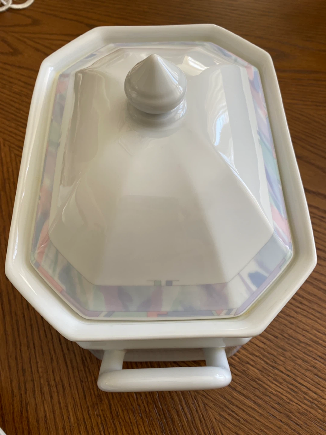 White Octagonal Serving Dish with Lid