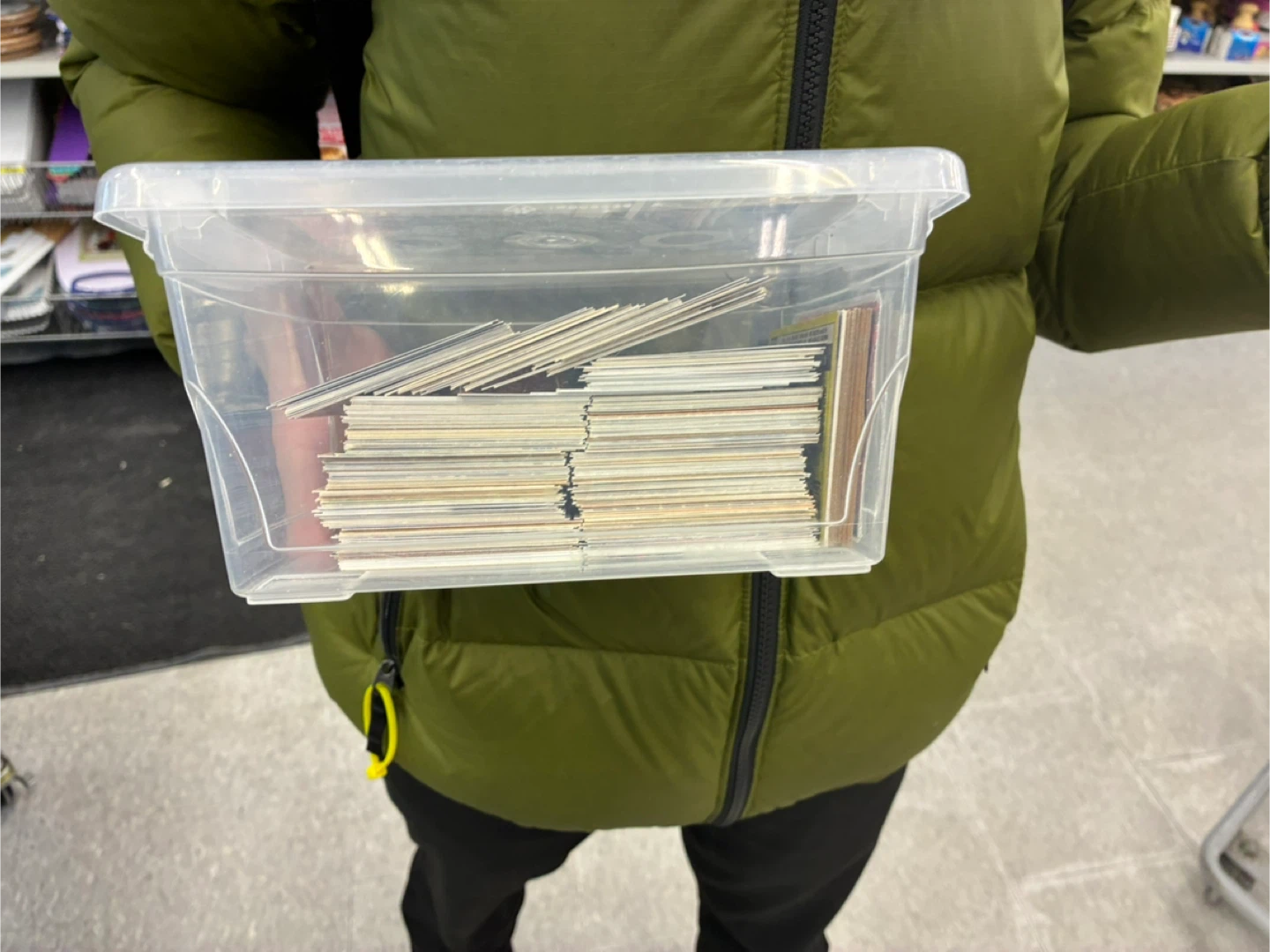 Collection of Trading Cards in Storage Box