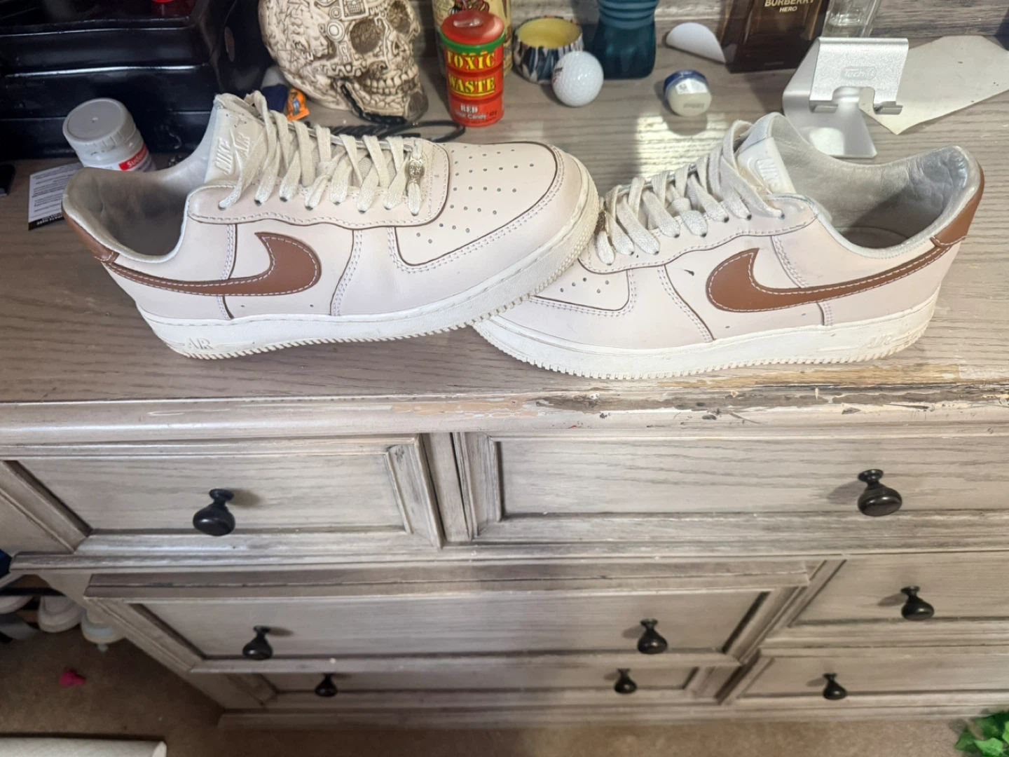 Nike Air Force 1 Sneakers - Cream and Brown - photo 2