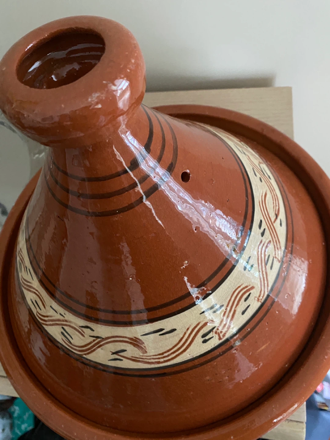 Terracotta Tagine Pot with Decorative Lid