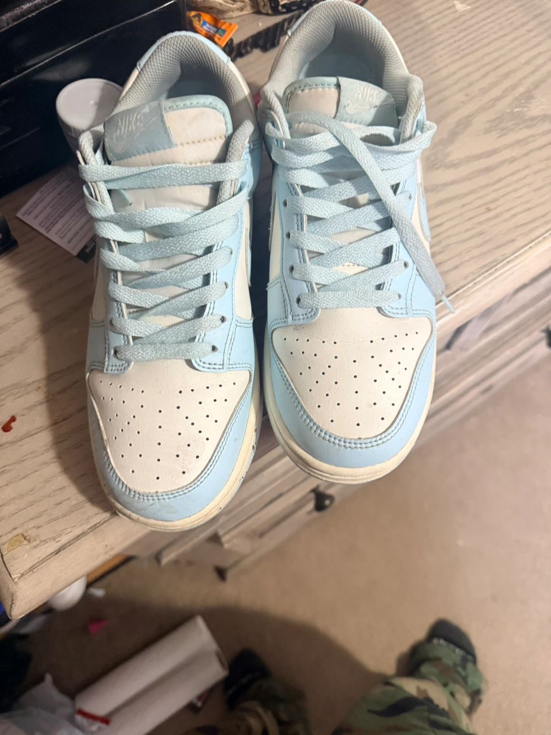 Nike Dunk Low Baby Blue & White Sneakers - photo 2