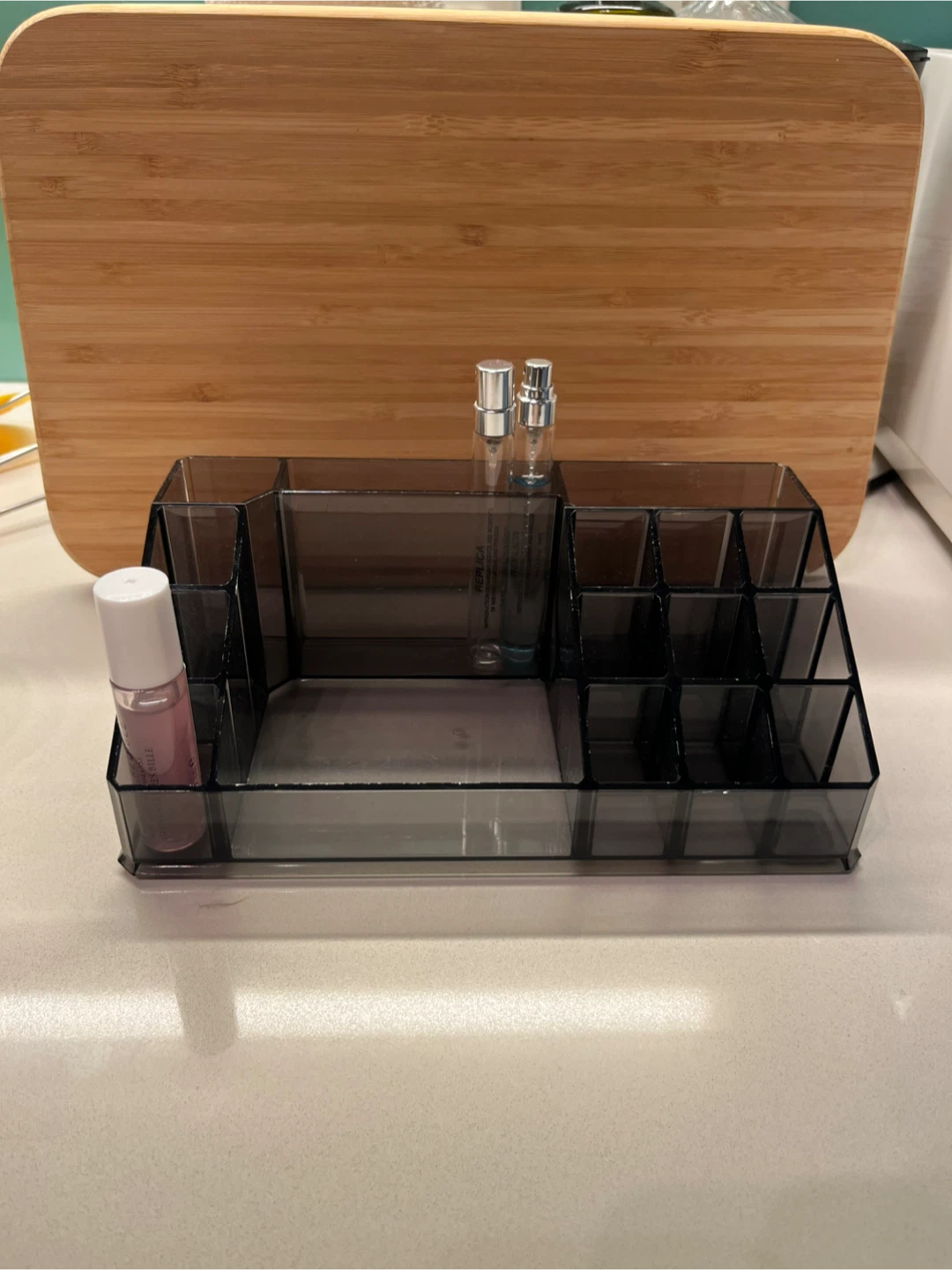 Dark Grey Makeup Organizer Caddy