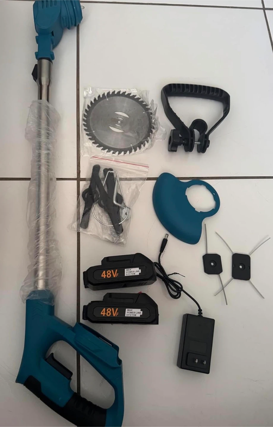 48V Cordless String Trimmer Weed Eater with Saw Blade - photo 2