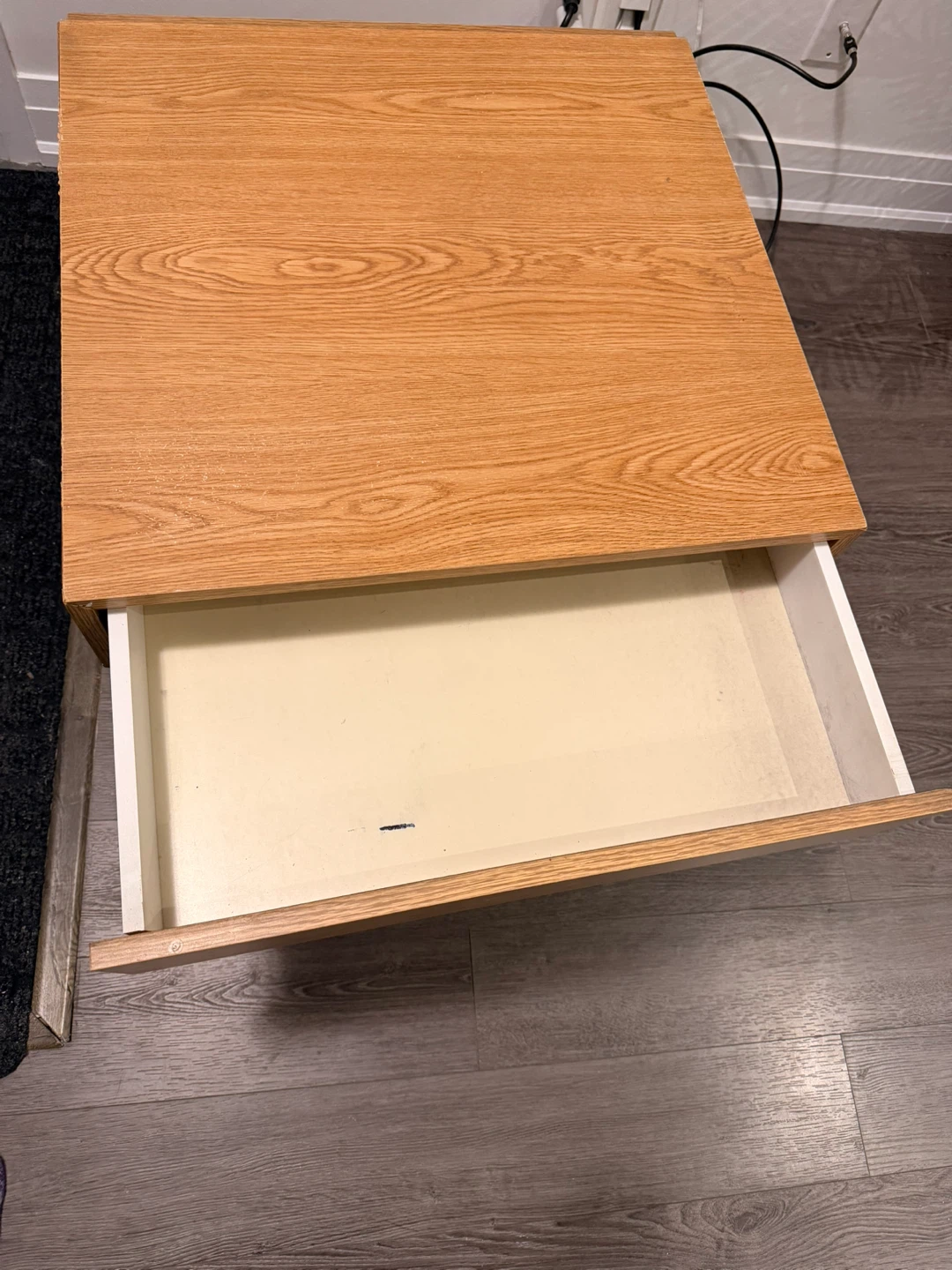Wooden End Table with Drawer - photo 2
