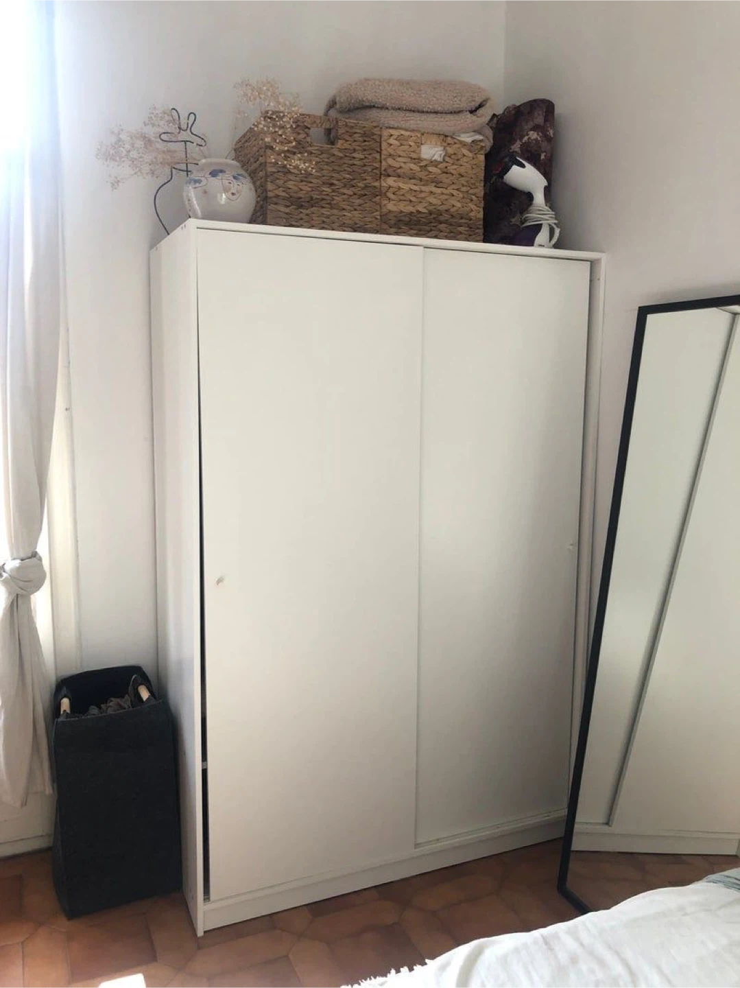 IKEA KLEPPSTAD Wardrobe with Sliding Doors, White