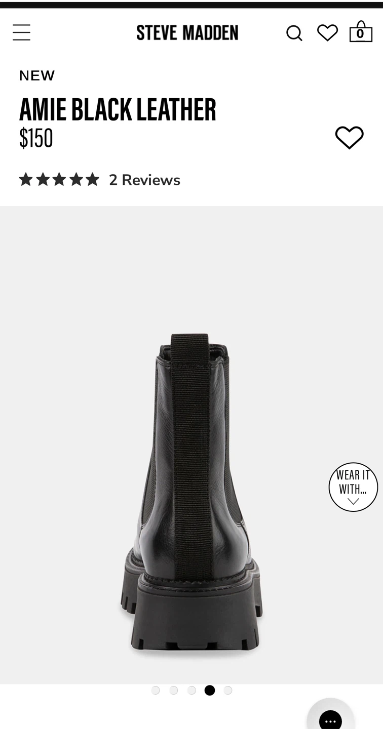 Steve Madden AMIE Black Leather Boots