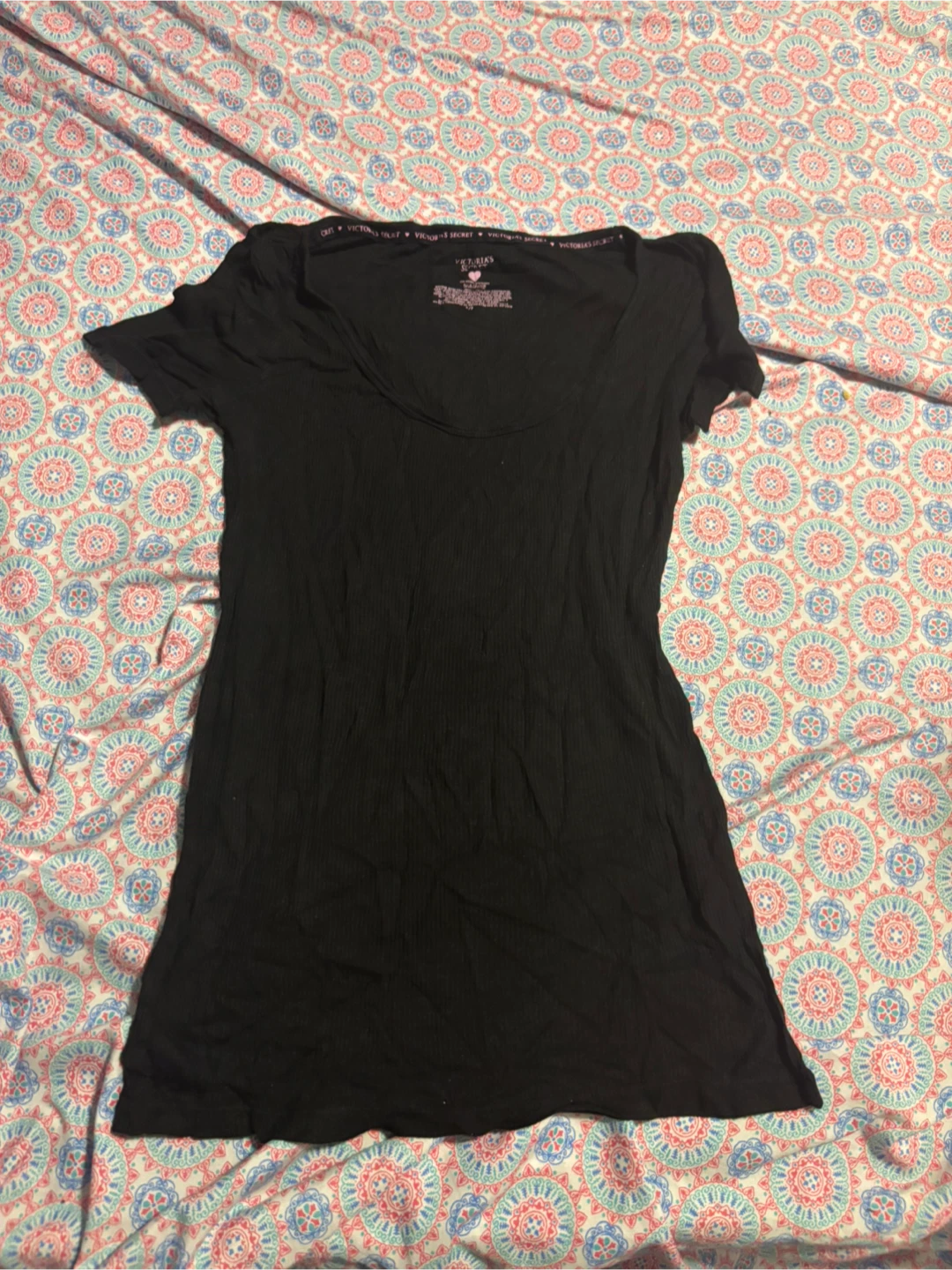 Victoria's Secret Black Ribbed T-Shirt
