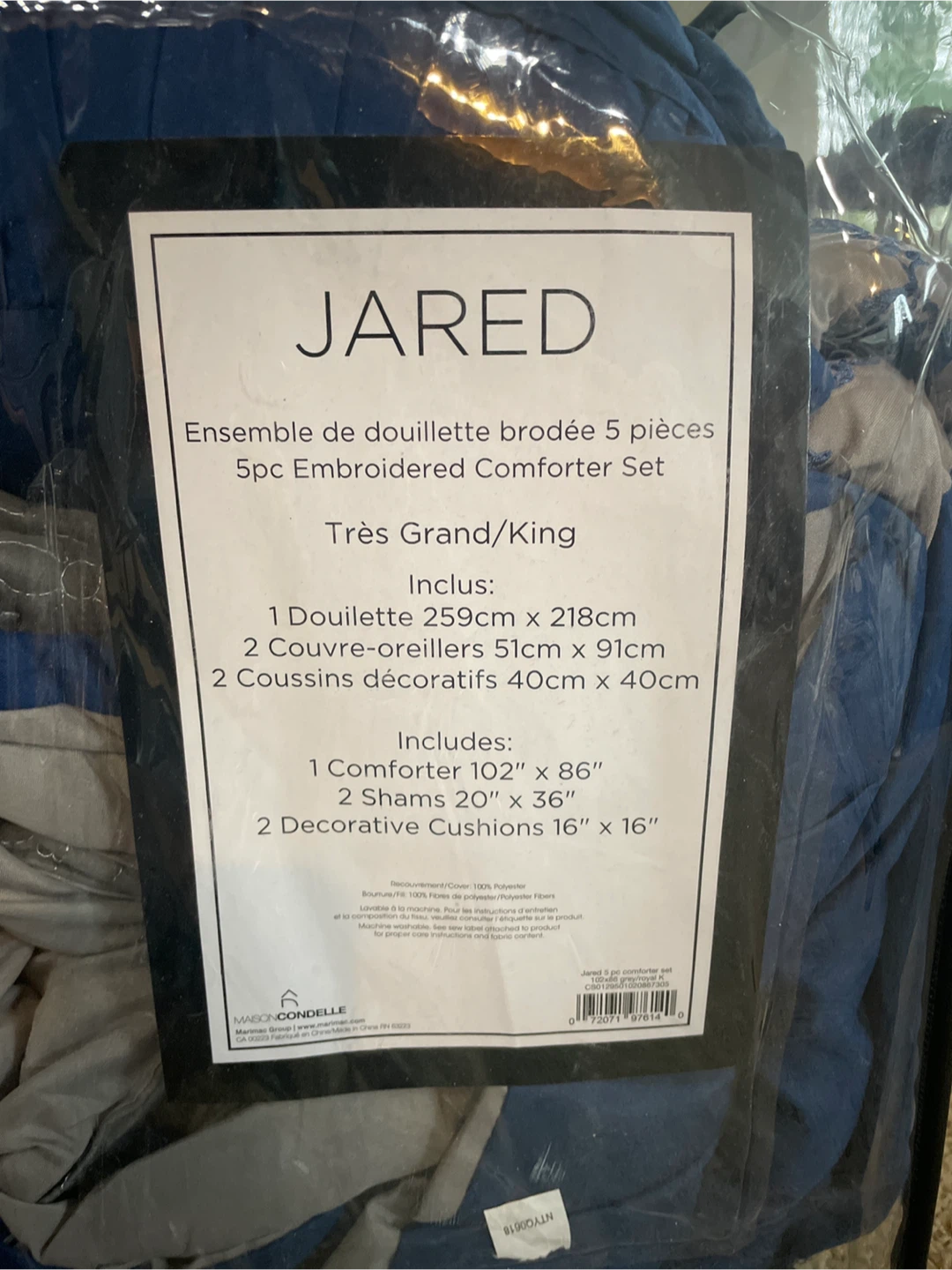 JARED 5pc Embroidered Comforter Set - King Size - photo 2