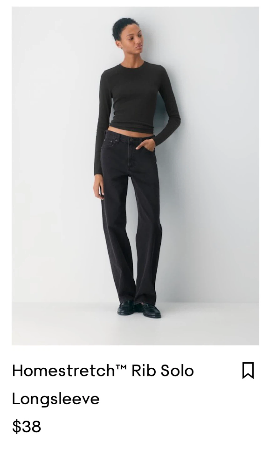 Aritzia Homestretch Black Ribbed Long Sleeve Top | Women - photo 5
