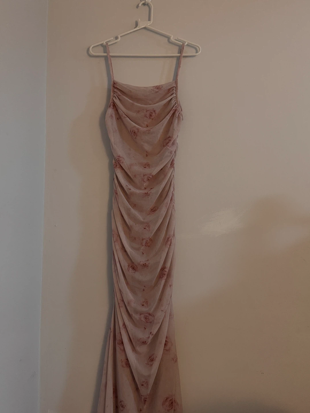 Pink Floral Ruched Maxi Dress - photo 2