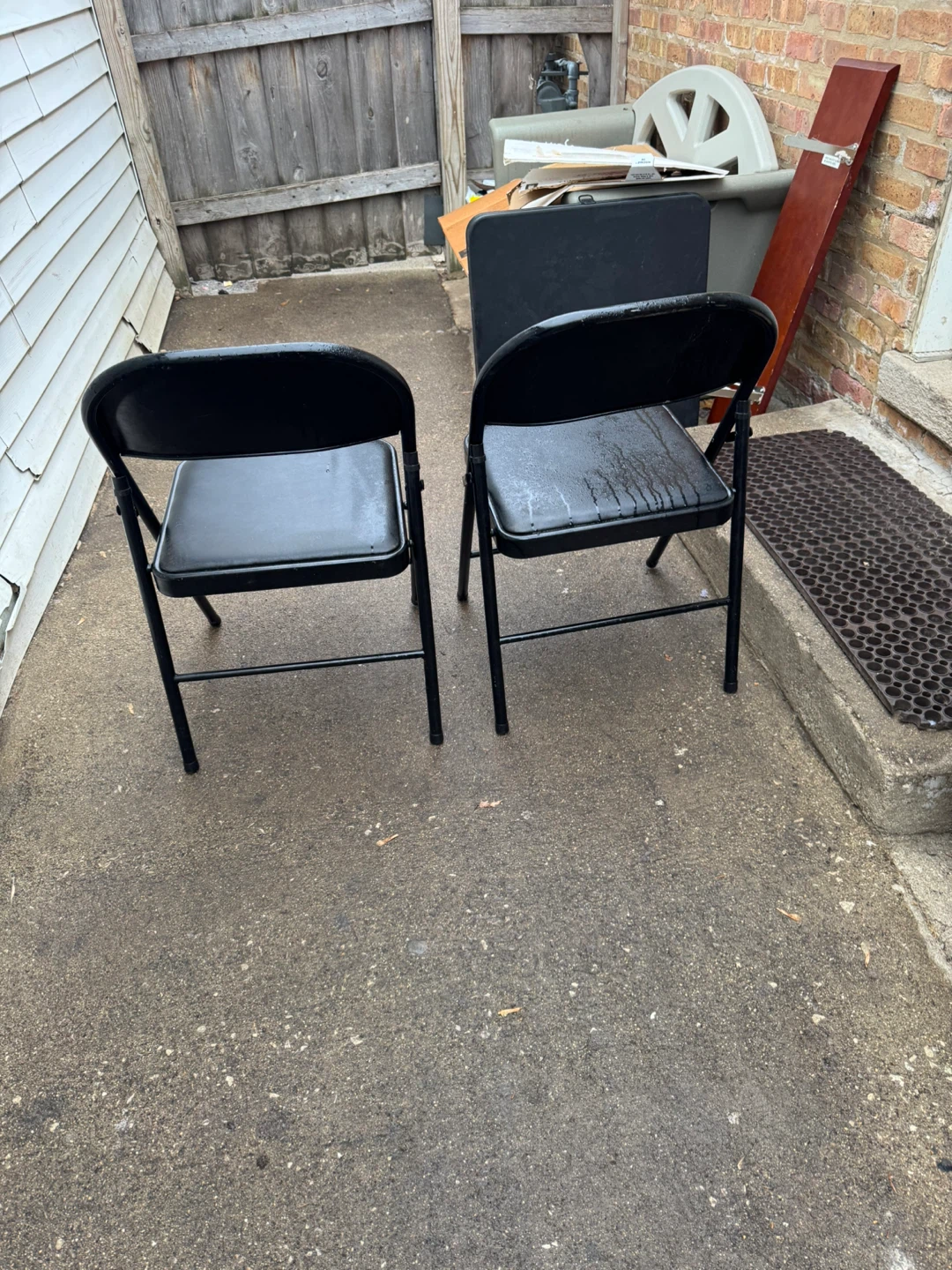 Black Folding Chairs (Set of 2) - photo 2