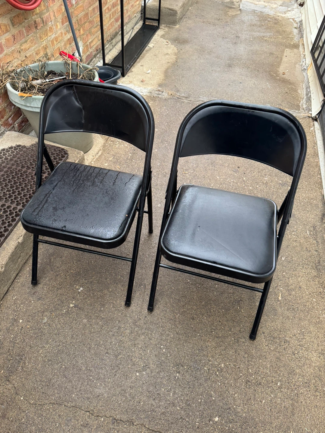 Black Folding Chairs (Set of 2)