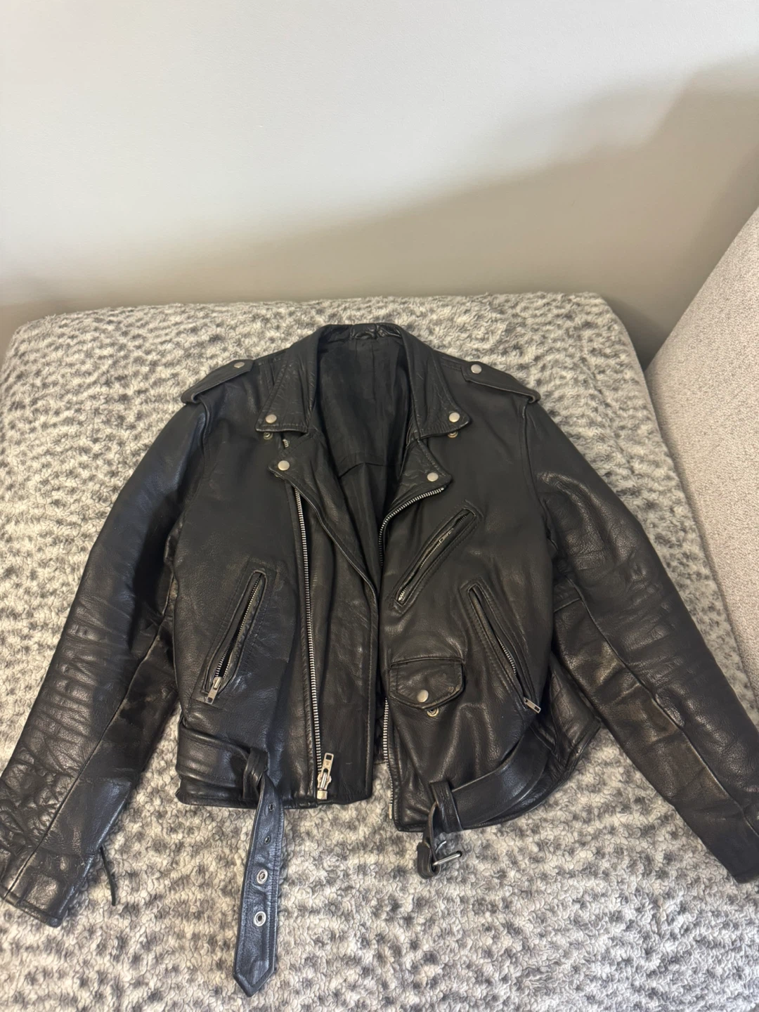 Black Leather Biker Jacket