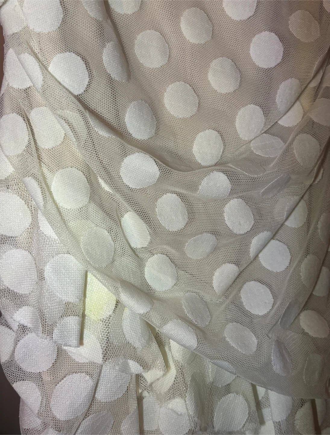 White Polka Dot Ruffled Sheer Dress - photo 3