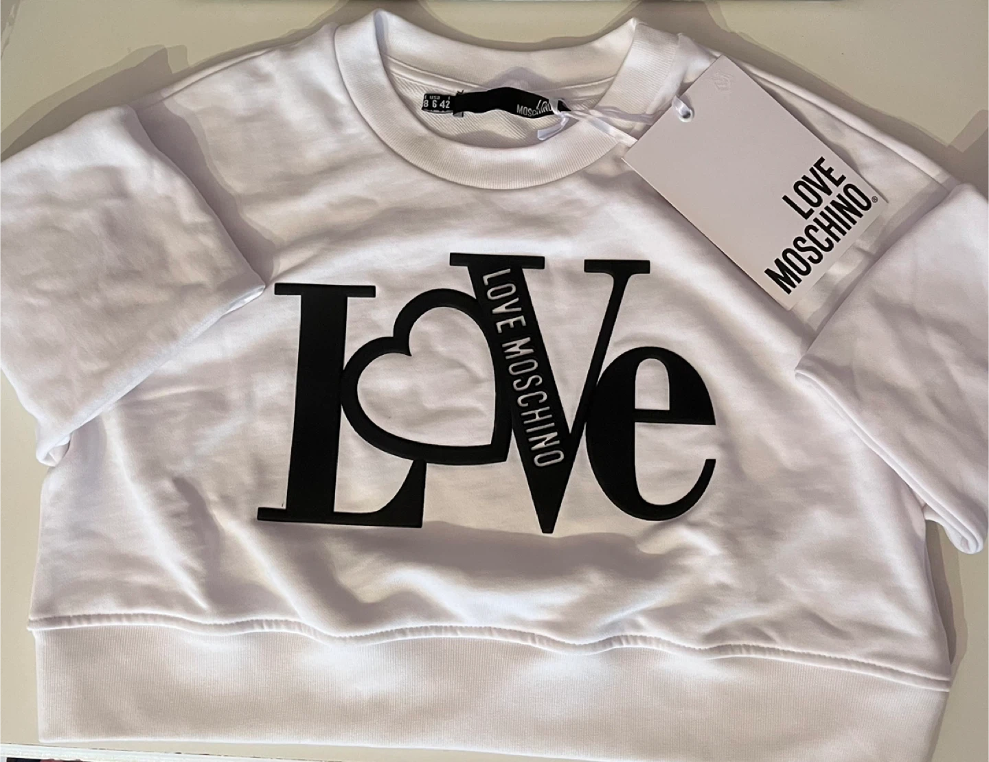 Moschino Cropped Crewneck Sweatshirt