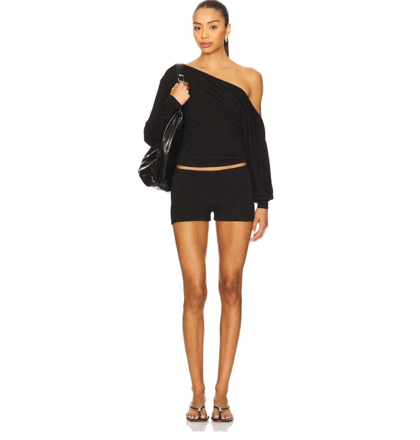 ALL THE WAYS Matilda Off-Shoulder Top in Black - photo 4