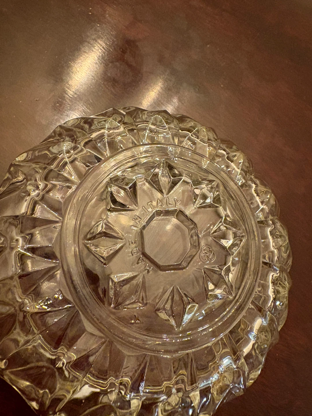 Crystal Glass Dish with Silver Rim - photo 2