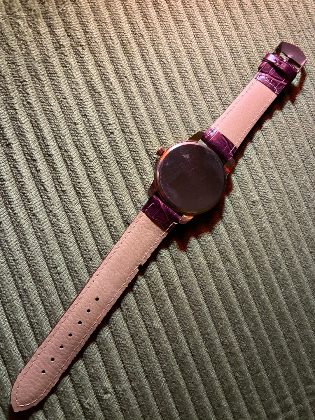 Chronograph Watch with Purple Leather Strap - photo 4