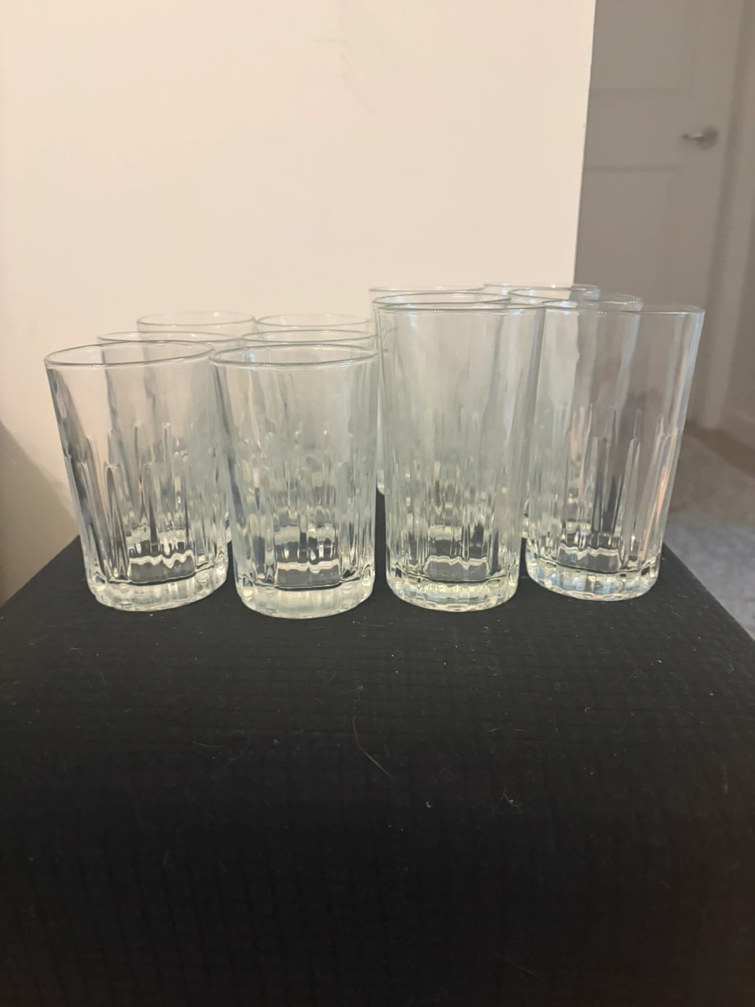 Set of 12 Clear Glass Tumblers