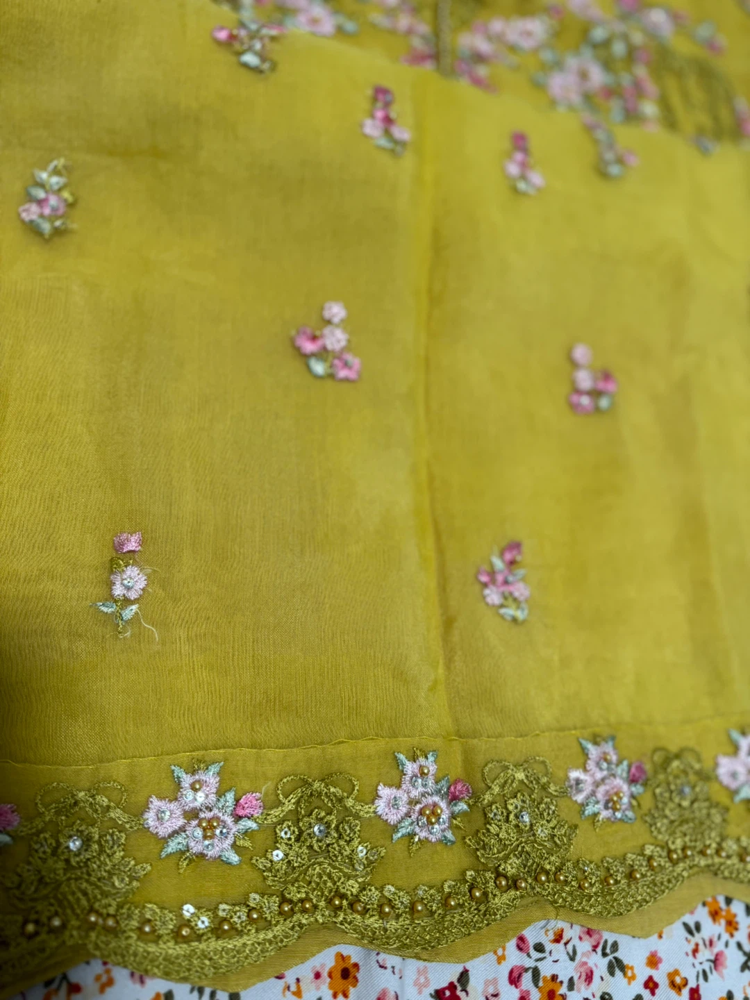 Embroidered Yellow Kurti - photo 4