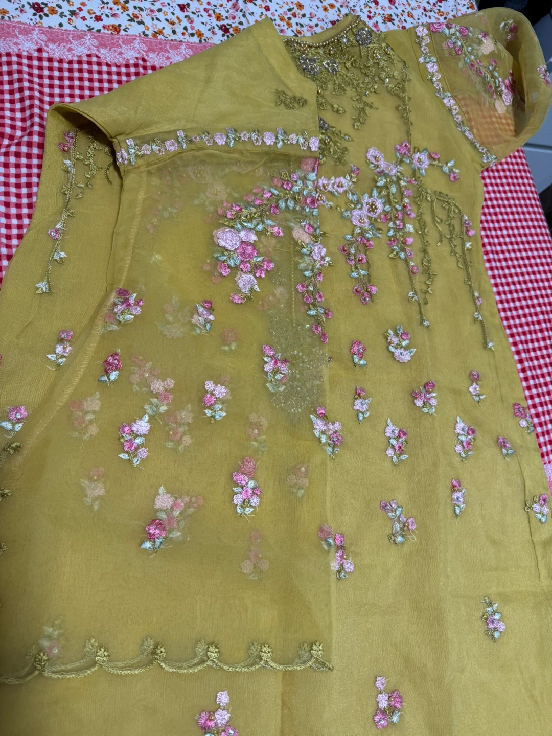 Embroidered Yellow Kurti - photo 3