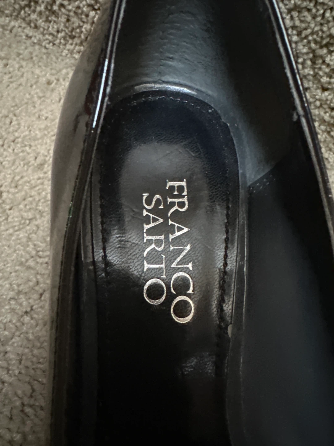 Franco Sarto Black & Grey  Patent Peep-Toe Heels - photo 4