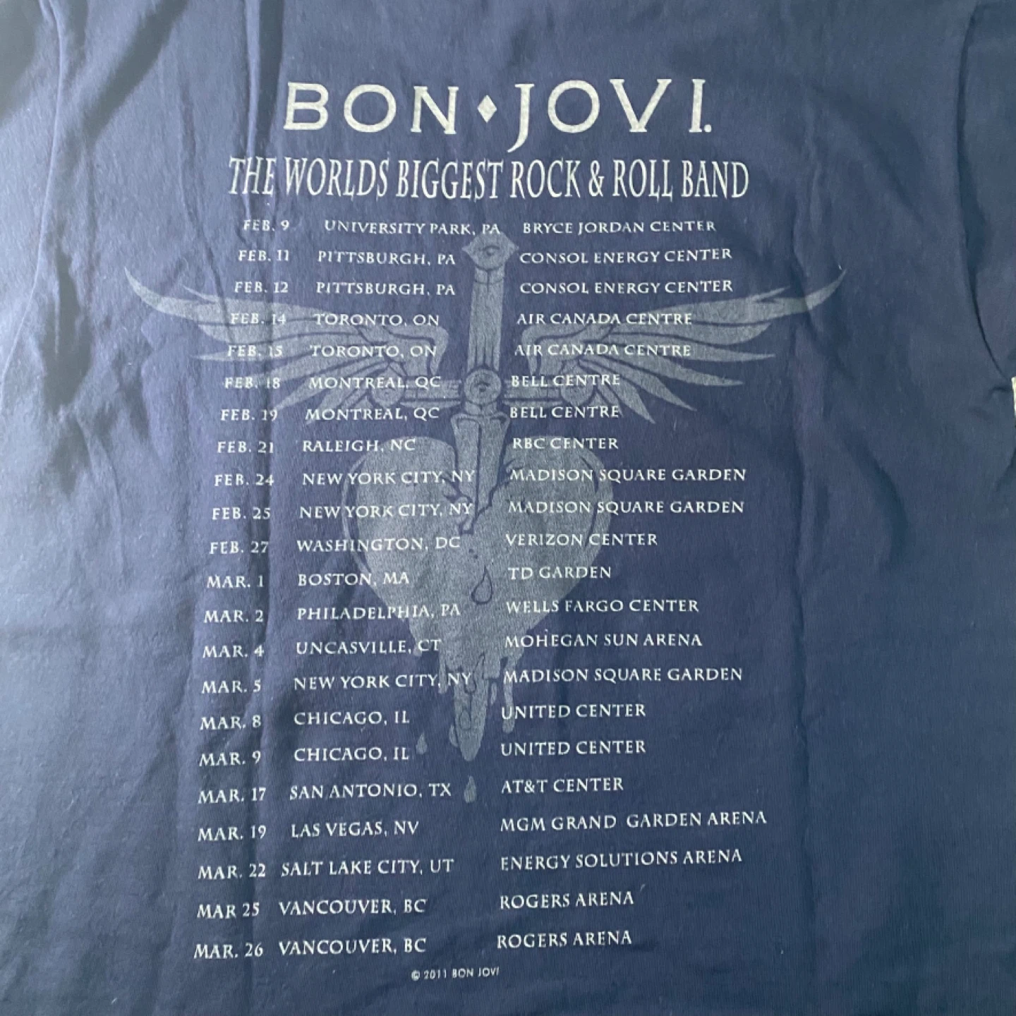 2011 Bon jovi Tour T-Shirt Size M - photo 5