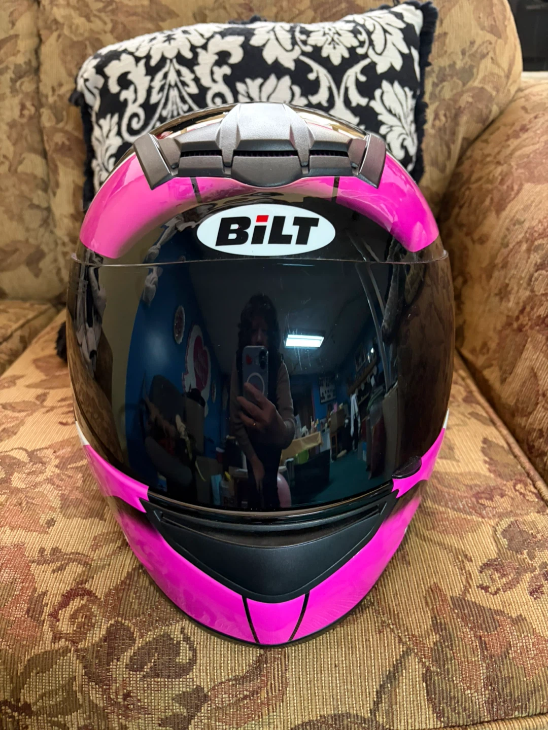 BILT Motorcycle Helmet - Pink/Black - photo 3