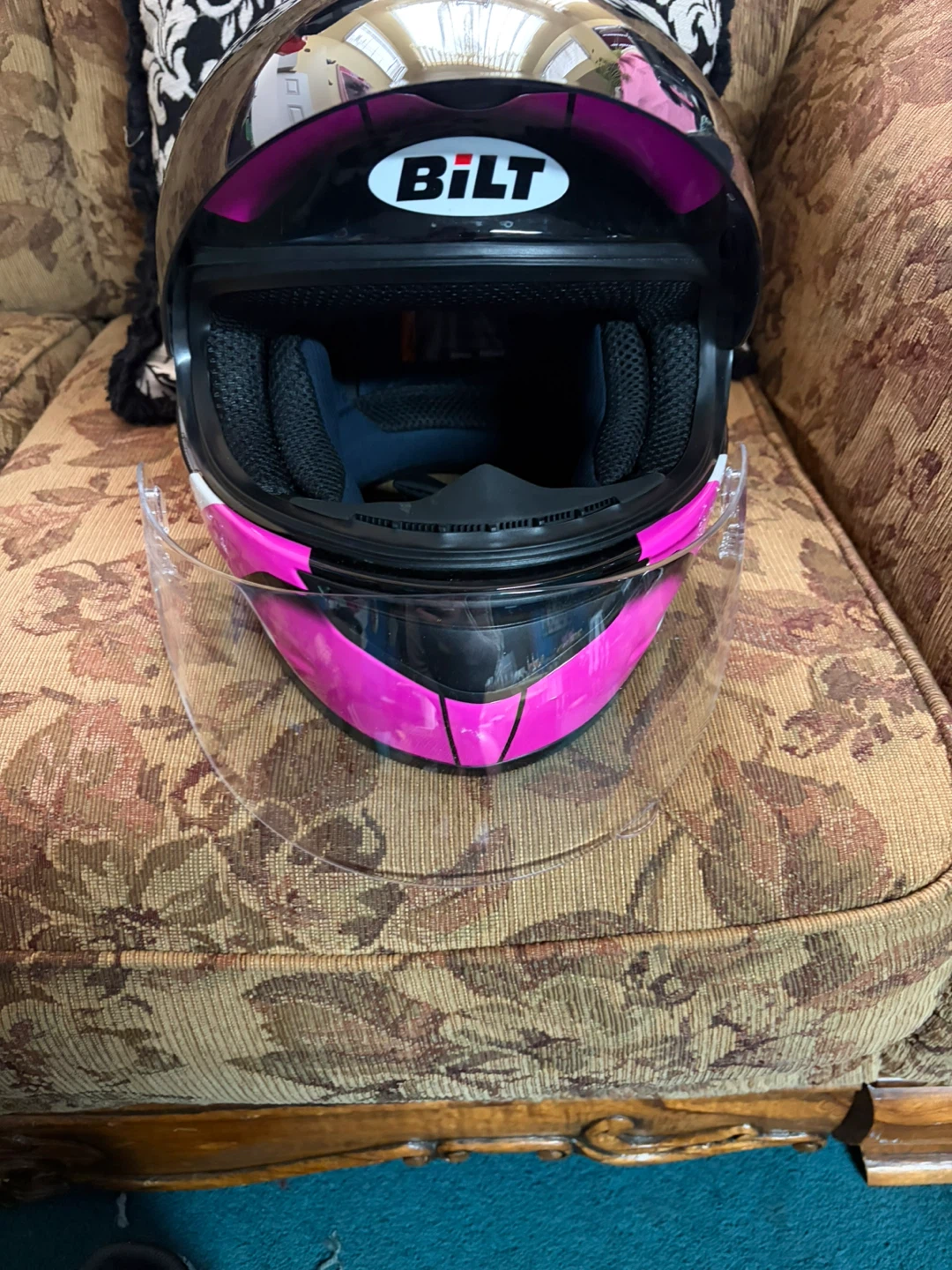 BILT Motorcycle Helmet - Pink/Black