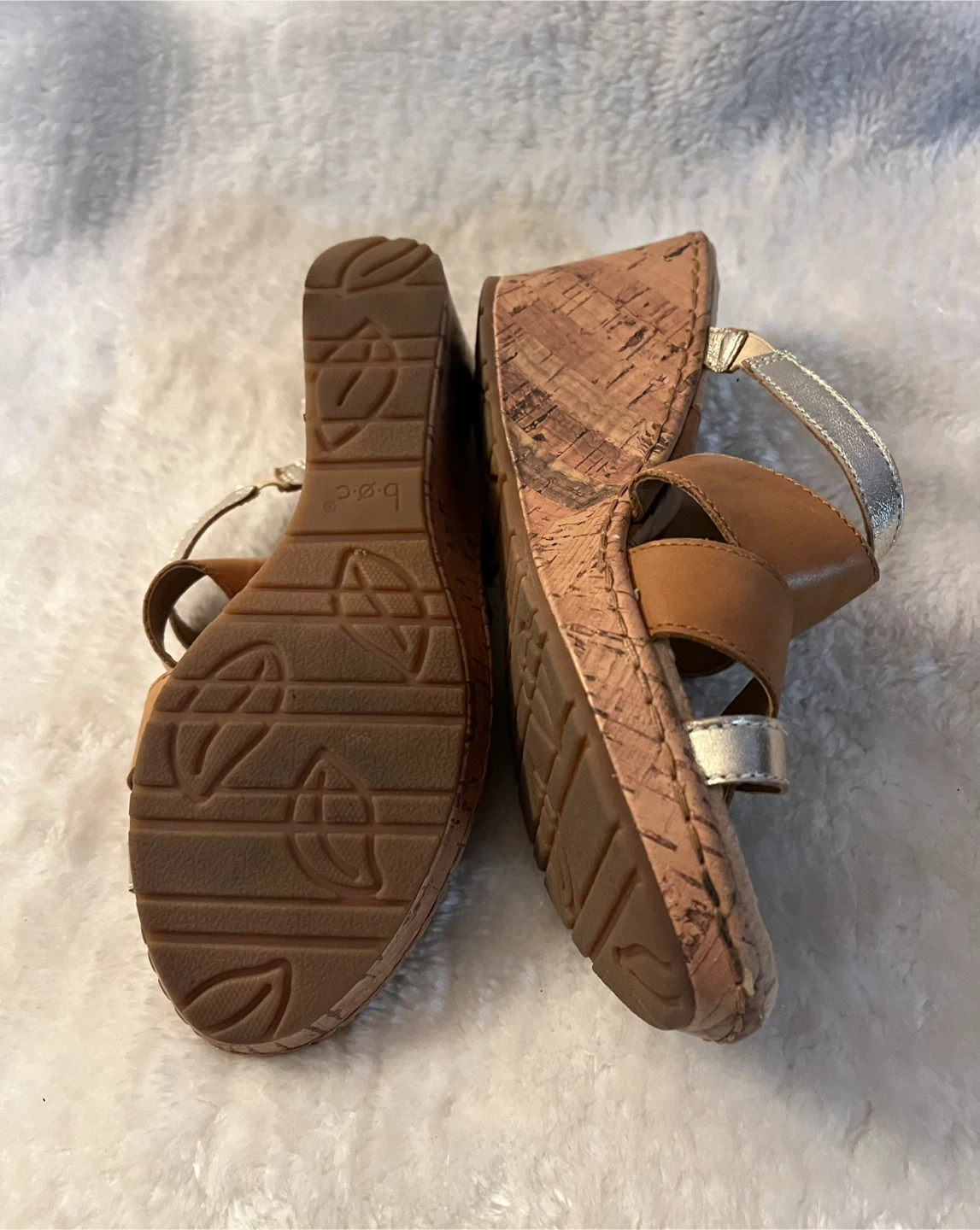 Leather & Cork Wedge Sandals Size 8M - photo 5