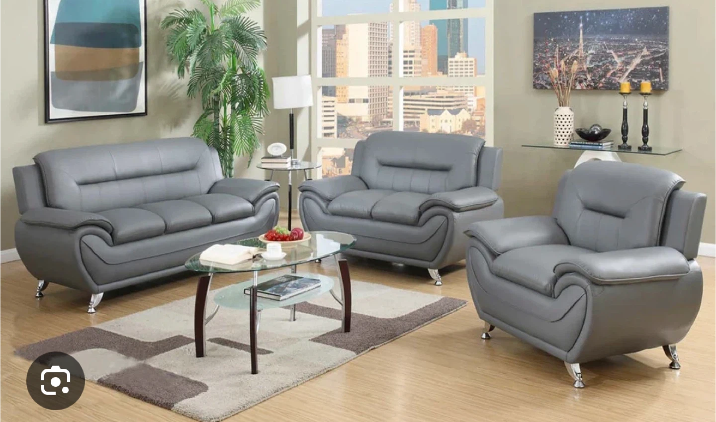 Leather Sofa Set - 3 Piece - photo 3