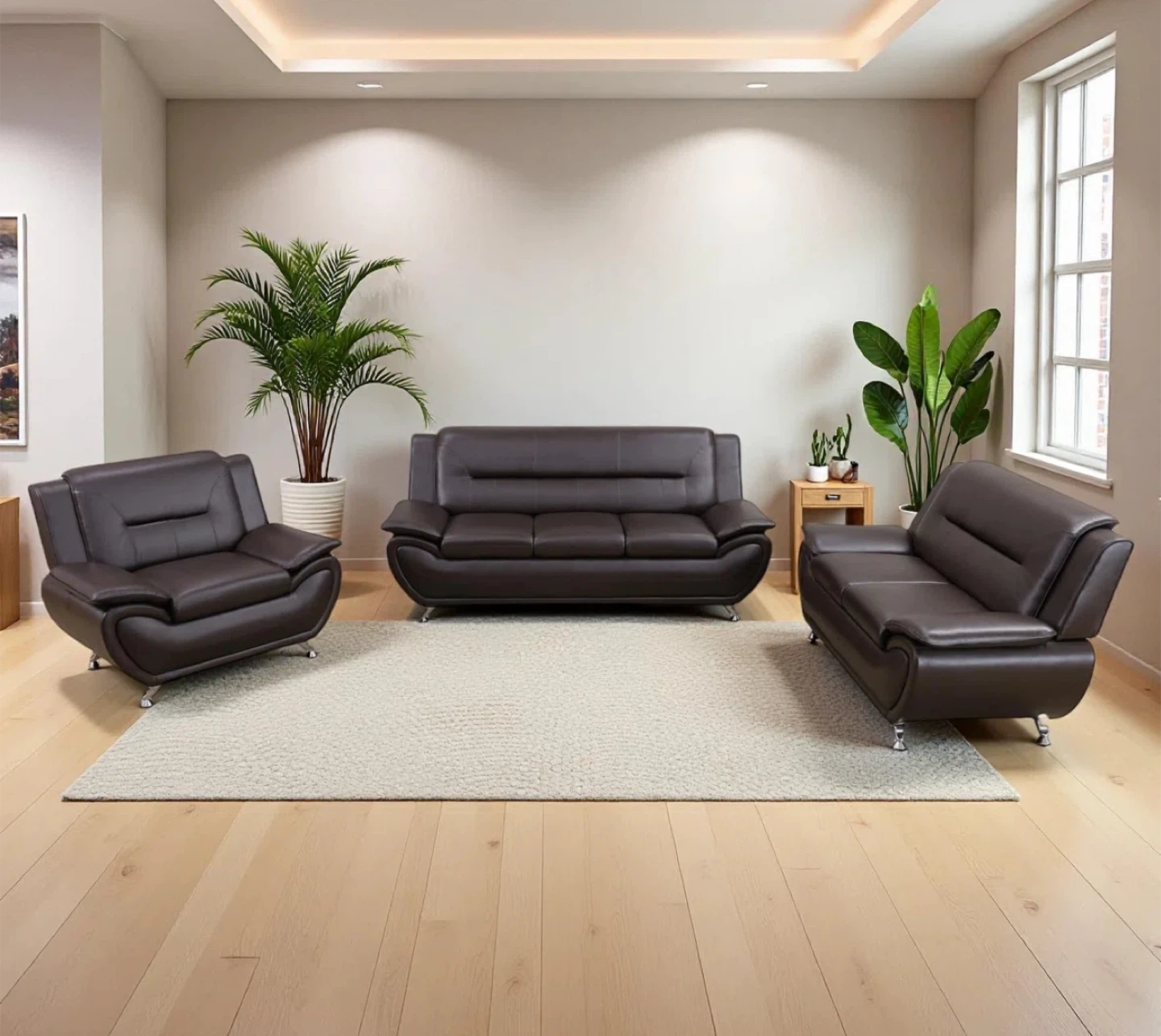 Leather Sofa Set - 3 Piece - photo 4