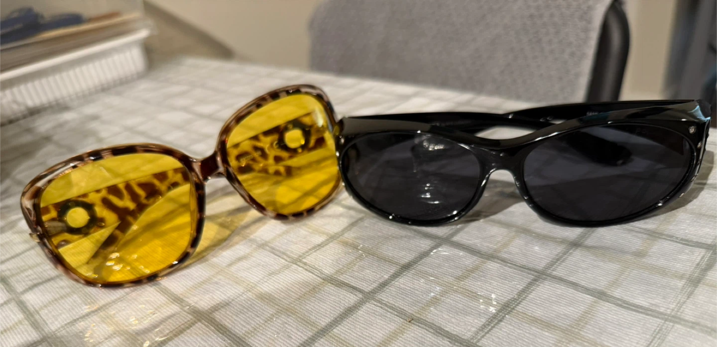 2 black and brown sunglasses $5