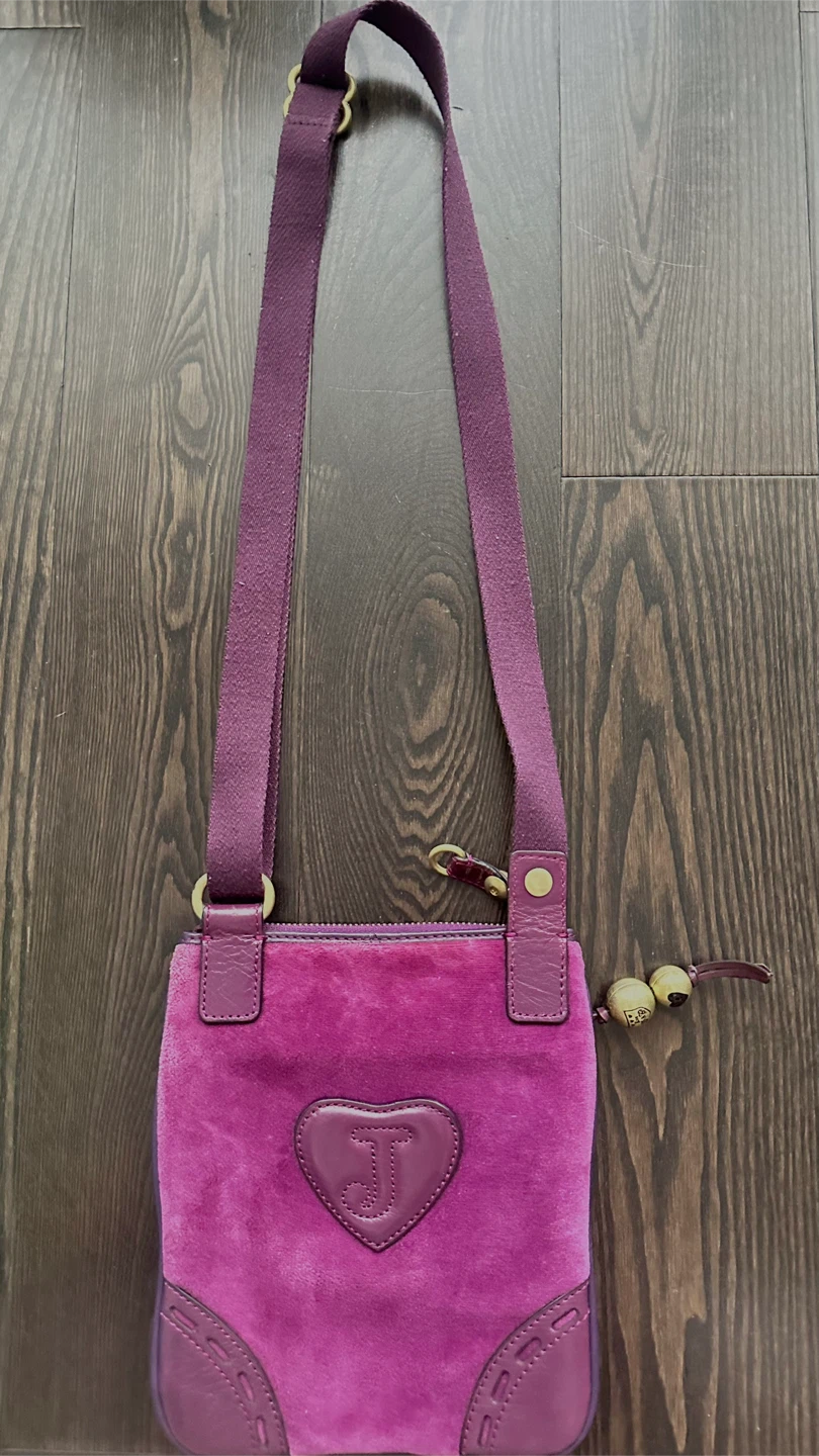 Juicy Couture Purple Suede Heart Crossbody Bag - photo 2