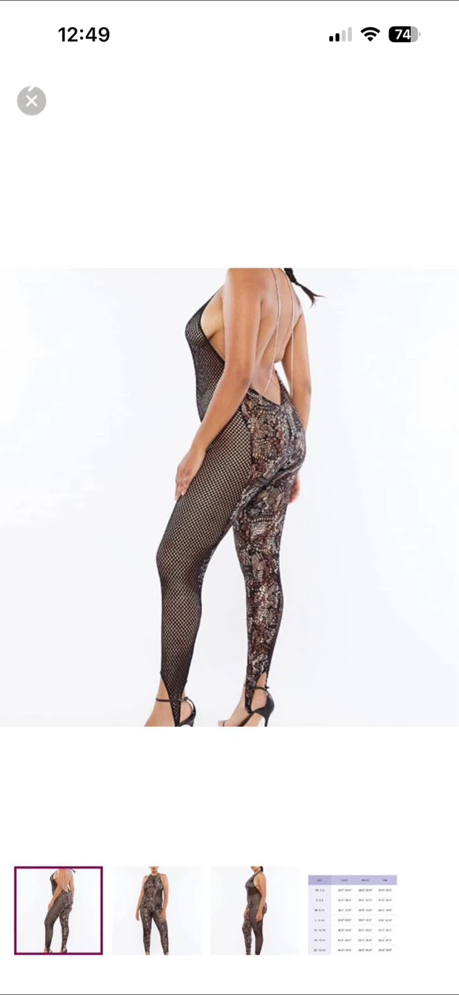 Fenty Sheer Mesh Snake Print Jumpsuit-large - photo 3