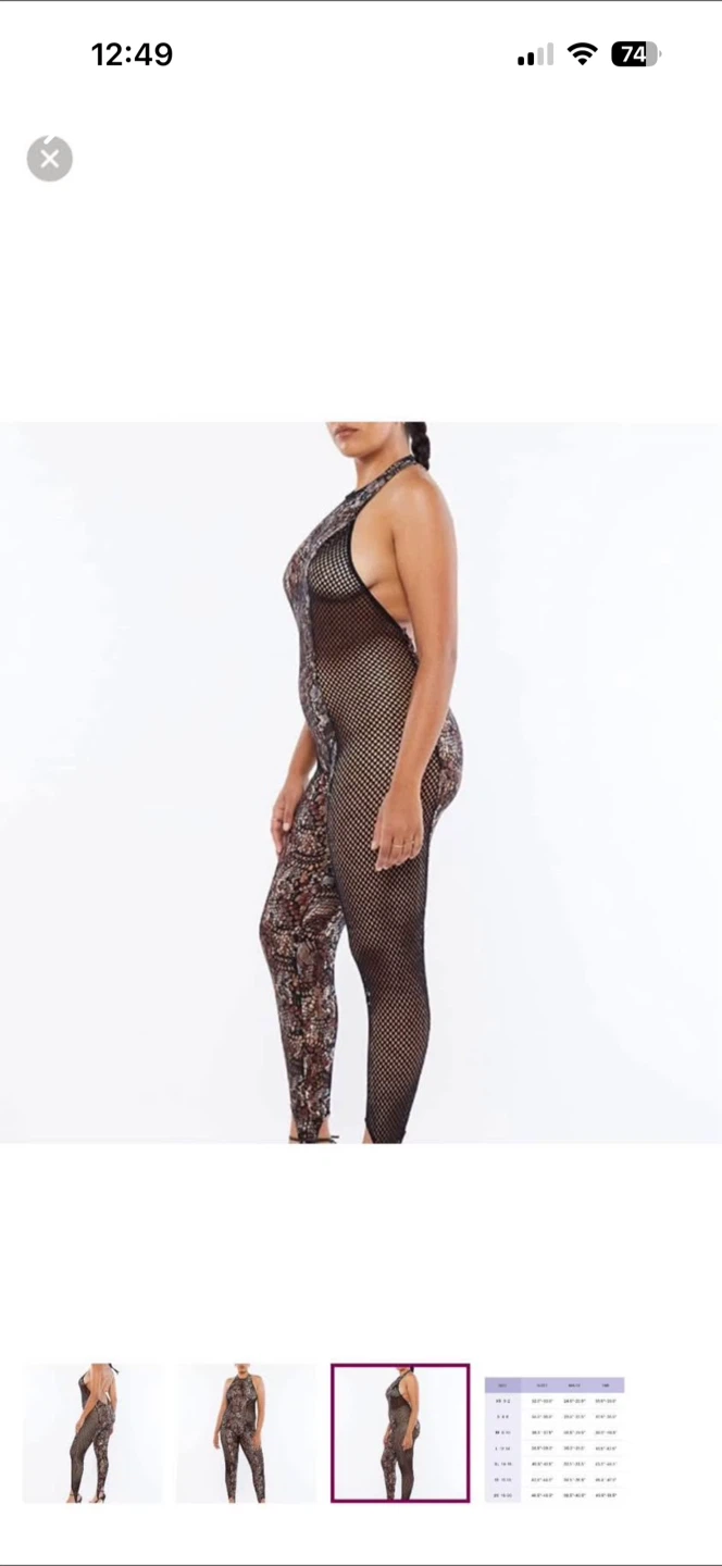 Fenty Sheer Mesh Snake Print Jumpsuit-large - photo 2