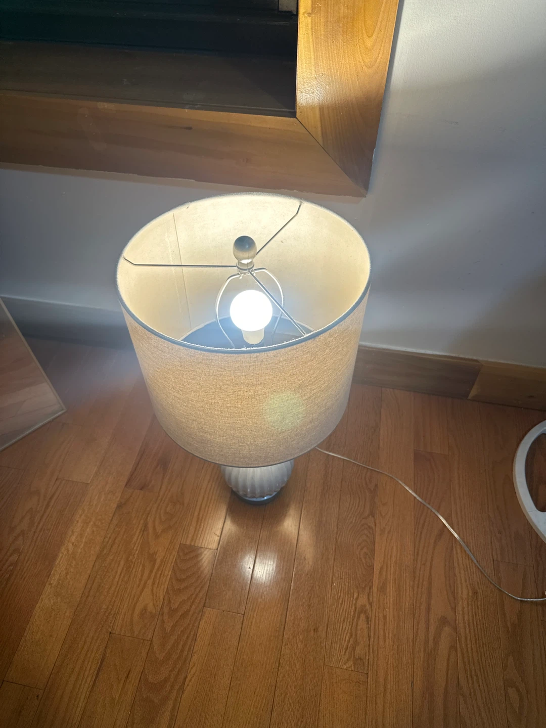 White Ceramic Accent Table Lamp with Fabric Shade - photo 2